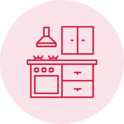 Communal kitchen and bathroom icon